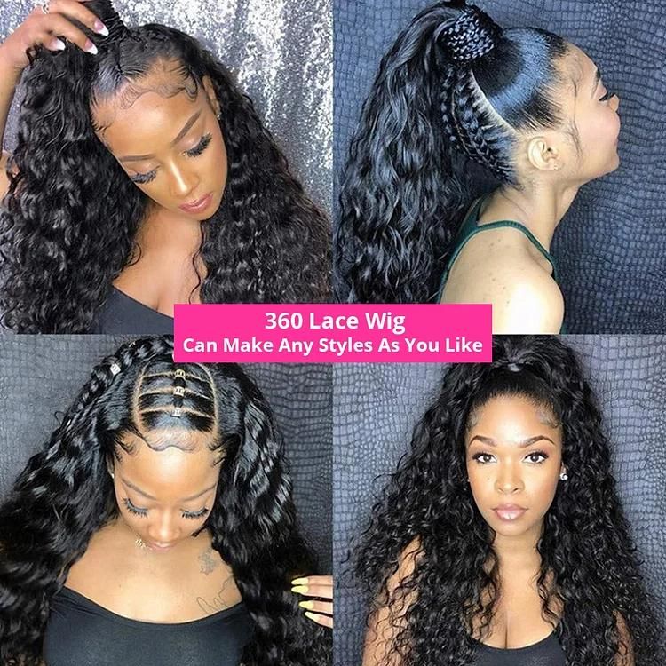 360 No Glue Mesh Frontal Wiggings WaveHuman Seamless Hair Wigs 200 Density