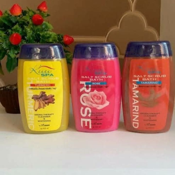 Salt Scrub Bath- TUMERIC, ROSE AND TAMARIND 450ml (3PCS)