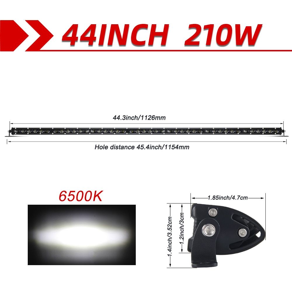 CO LIGHT Slim Led Light Bar 12V Spot Flood Combo For SUV 4X4 Off Road LED Work Light Lamp 6 D 44 Inch 210W