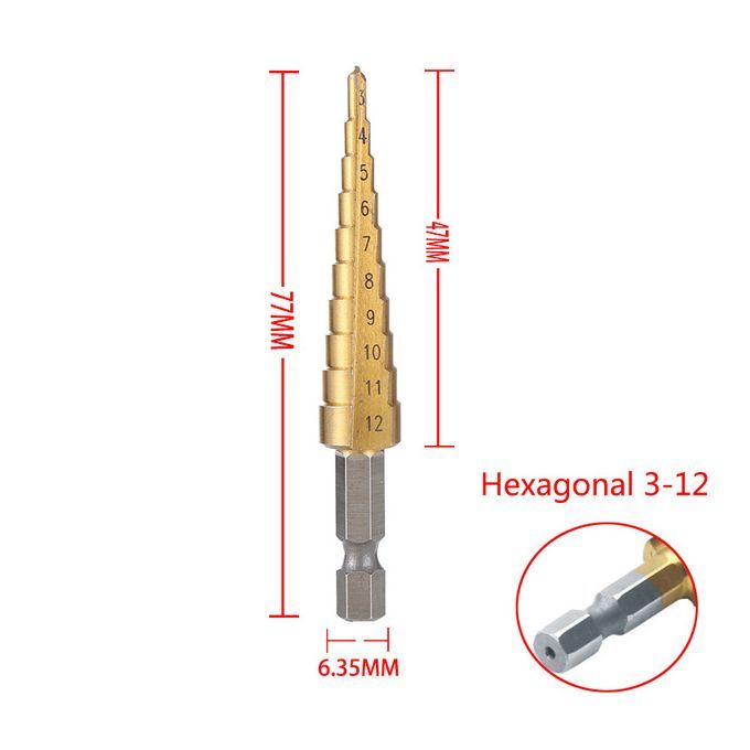 HSS Titanium Coated Step Drill Bit