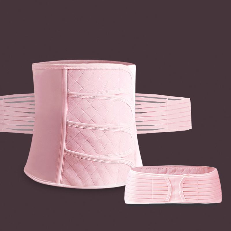 （pink）Postpartum Belt Post Partum Bandage Postnatal Support Girdle Slim Waist Cincher Shapewear