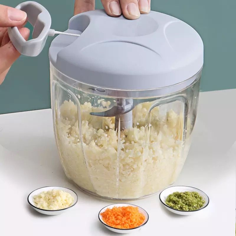 Garlic Chopper Manual Rotate Vegetable Chopper Slicer 500ml