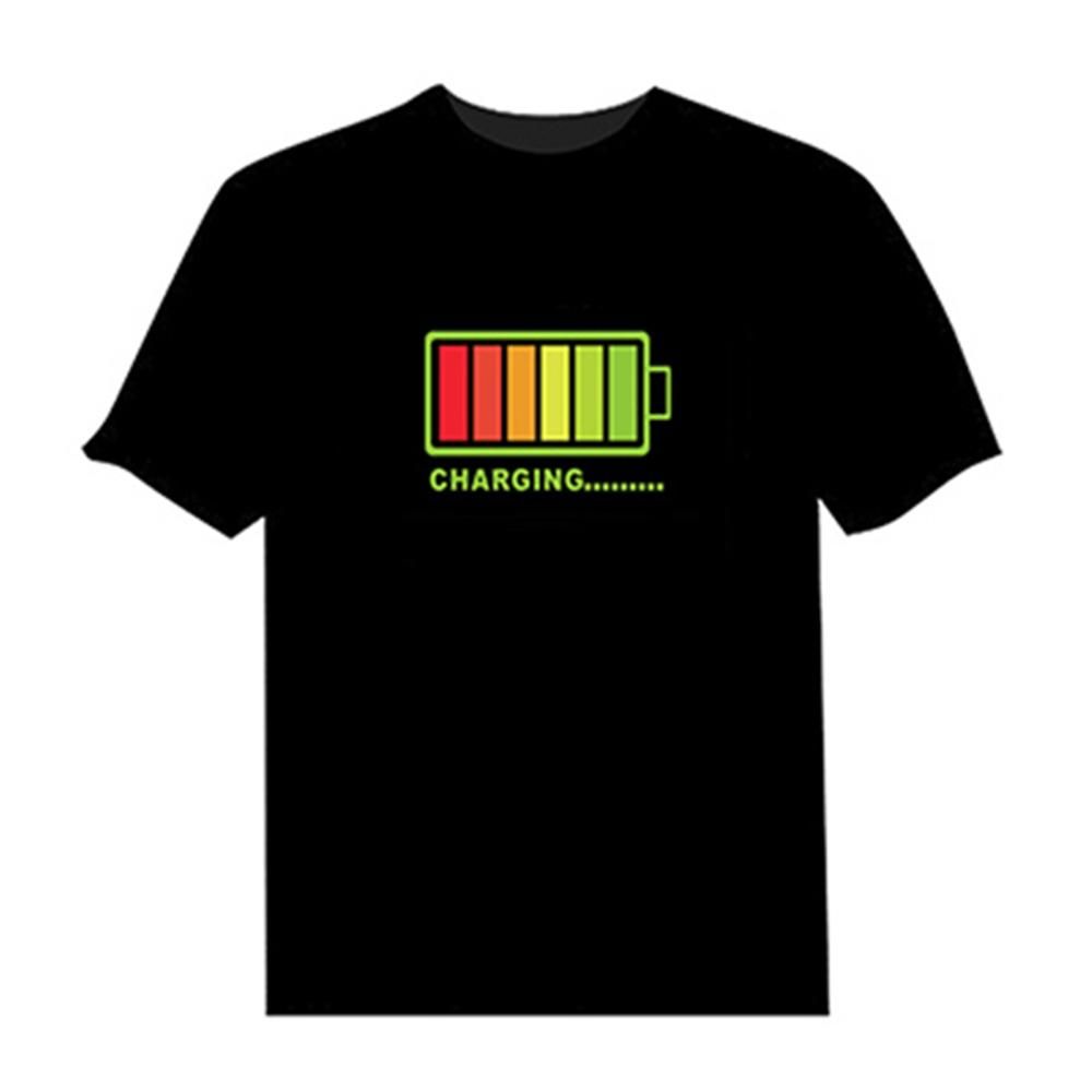 LED T-shirt Voice-activated Flash for Man and Woman Party Rock Disco Night Club