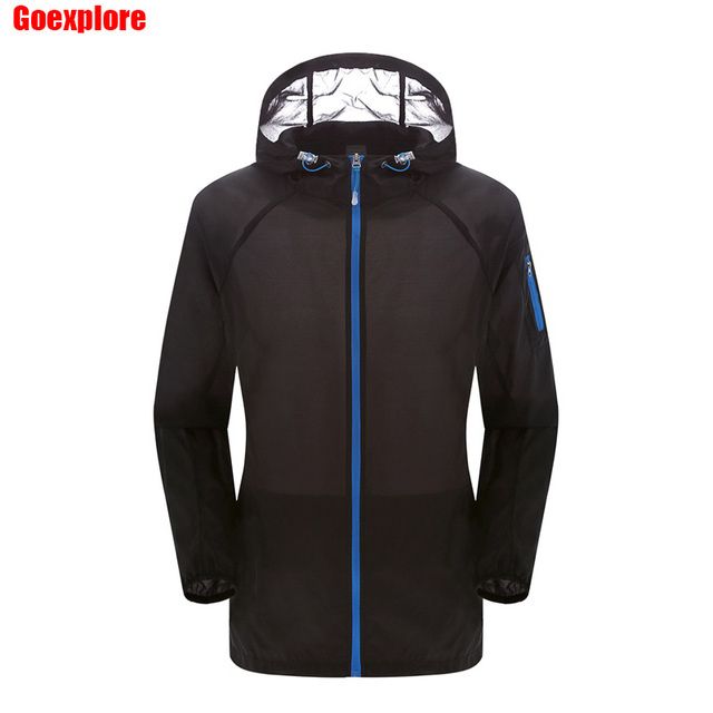Sports Camping Fishing Thin Quick Dry Jacket Coat Black_S