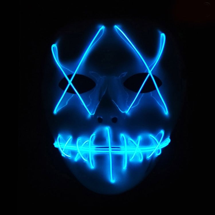 Halloween Terror Ghost Cosplay Mask LED Luminous Flash Mask