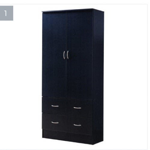 2 Door Wardrobe - Black