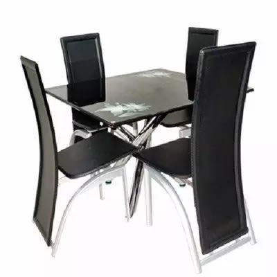 Squared Glass Dining By 4 Seaters With The Chairs