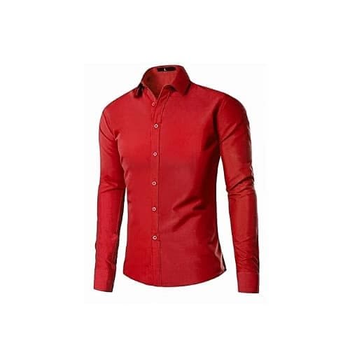 Men's' Formal Slim Fit Shirt - Red