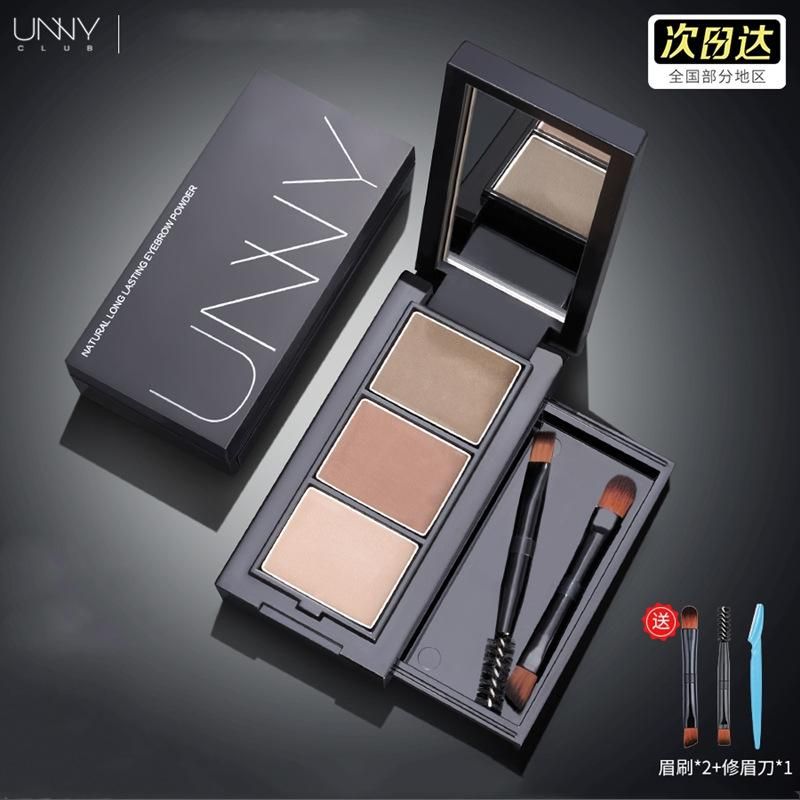 UNNY CLUB Unny Brow Powder Kit 3-Color Eye Shadow Repair Three-in-One Female Beginner Foundation Brow Cream Official Flagship Store
