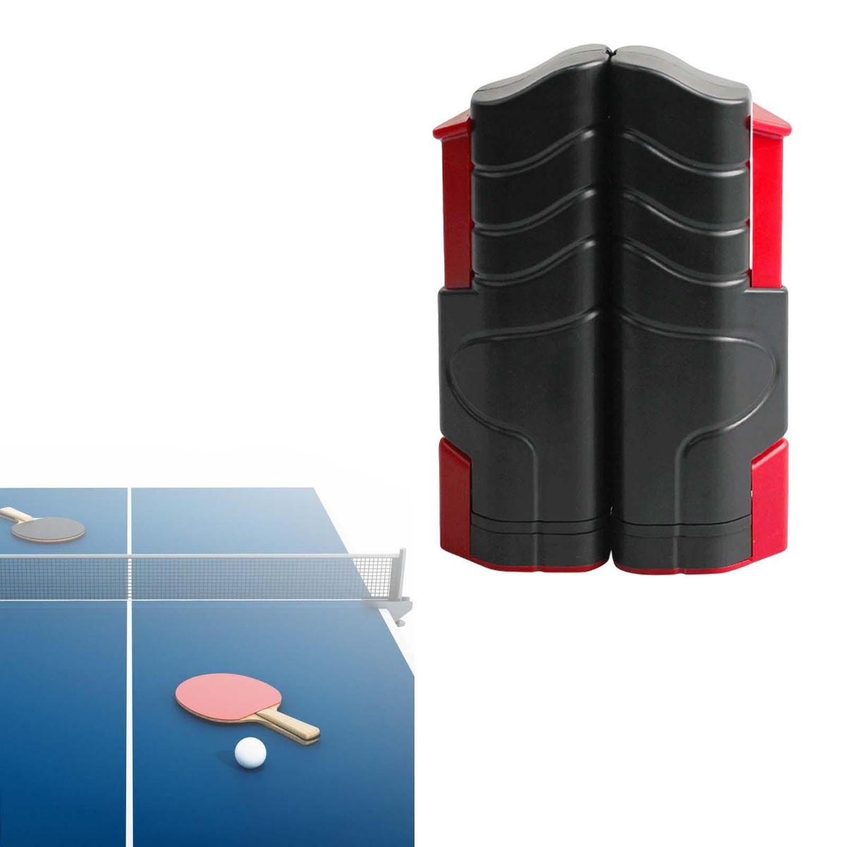 Portable Table Tennis Retractable  Black Red