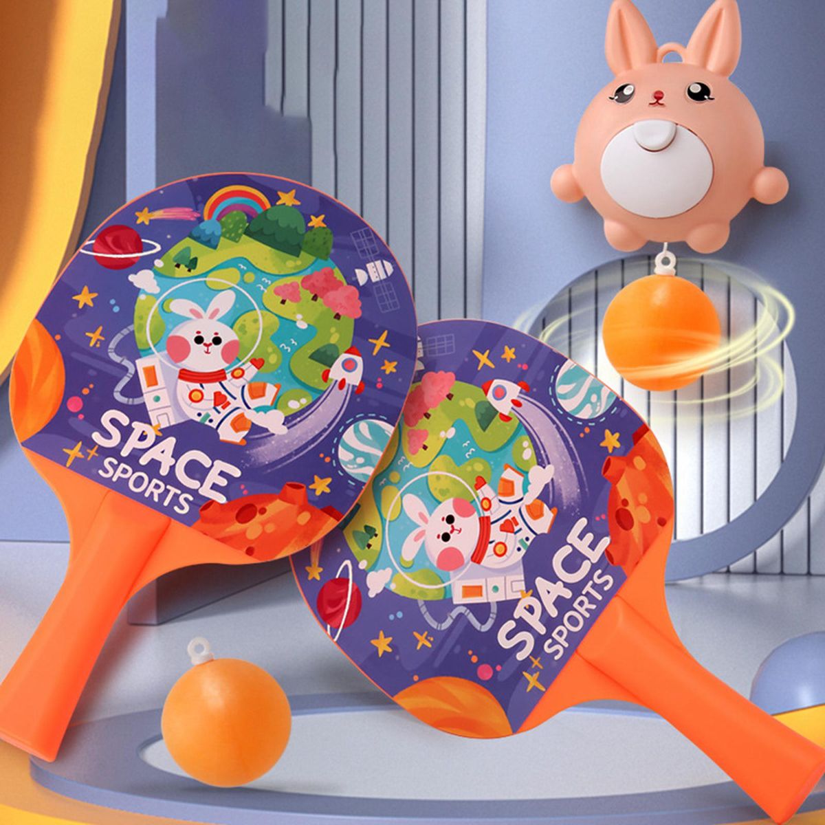 Table Tennis Balls Paddles And Ball Set Children Pink
