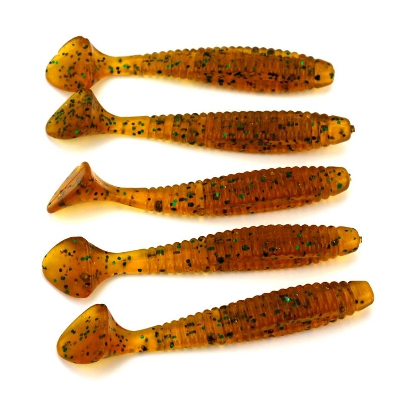 HENGJIA SO0205P 5 PCS 8cm/5g  Screw Tail Soft Fishing Lure Artificial Baits