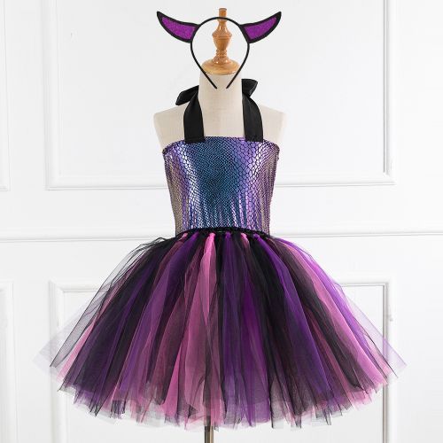 Girls Princess Dress [Mermaid*Halloween*Free Headwear]-21706