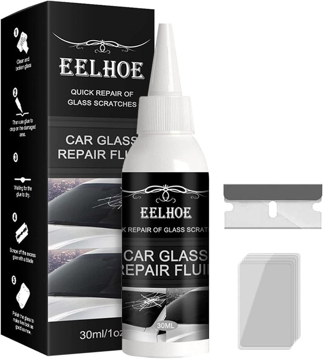 Car Windshield Glass Repair Kit - Vehicle Crack Fix Tool