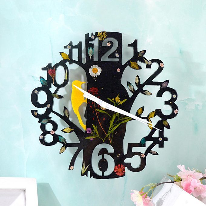 Silicone Clock Mold DIY Set Epoxy Resin Casting Living White Pointer
