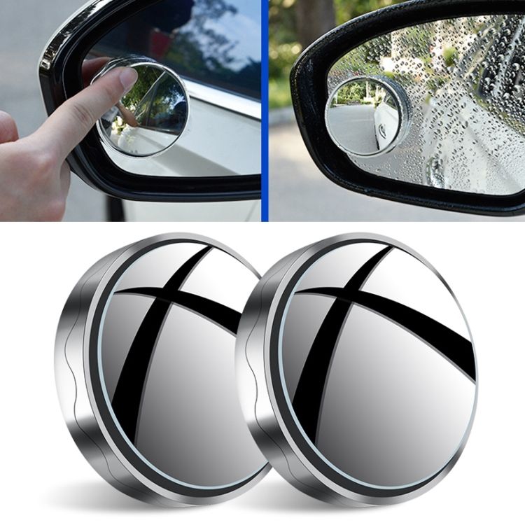 1pair HD Large View Suction Cup Blind Spot Mirror Size: 5.5x1.7cm(Silver)
