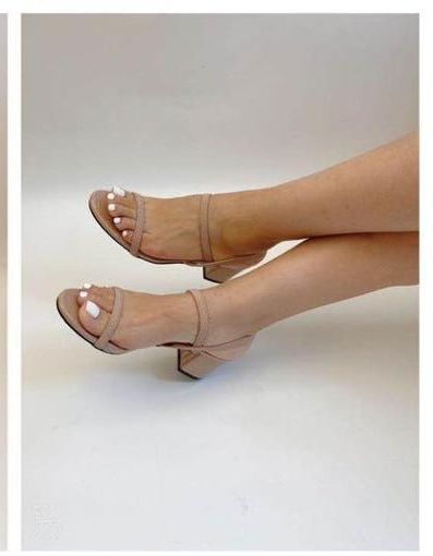 Beautiful Unique Low Heel Sandals-Nude
