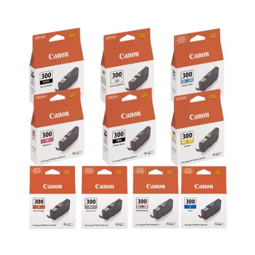 Pfi-300 Ink Cartridges Full Set X 10