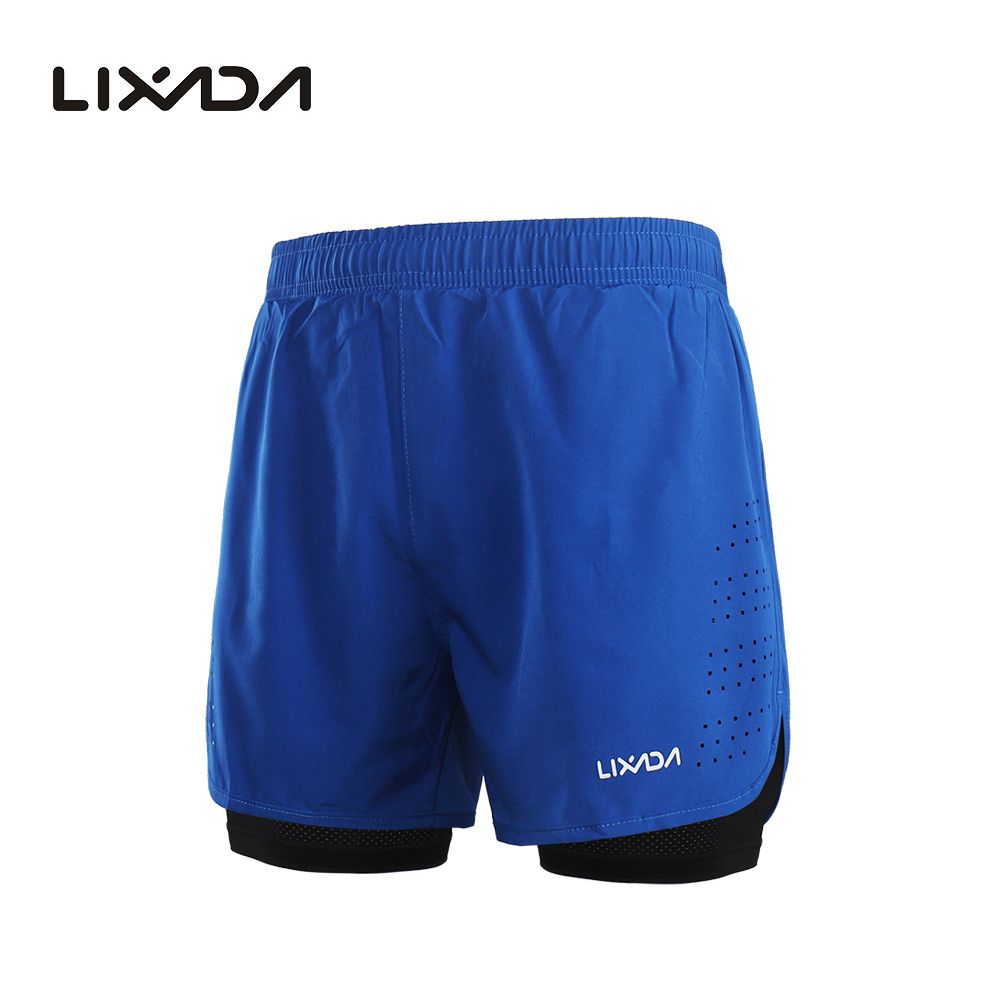 Men's Running Shorts Quick Dry Breathable With Liner - Blue