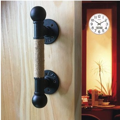 Hemp Rope Style  1PC-Simple Wooden Door Handle Bar KTV Villa Homestay Outdoor Door Sliding Door Water  Hemp Rope Handle Retro Industrial Style