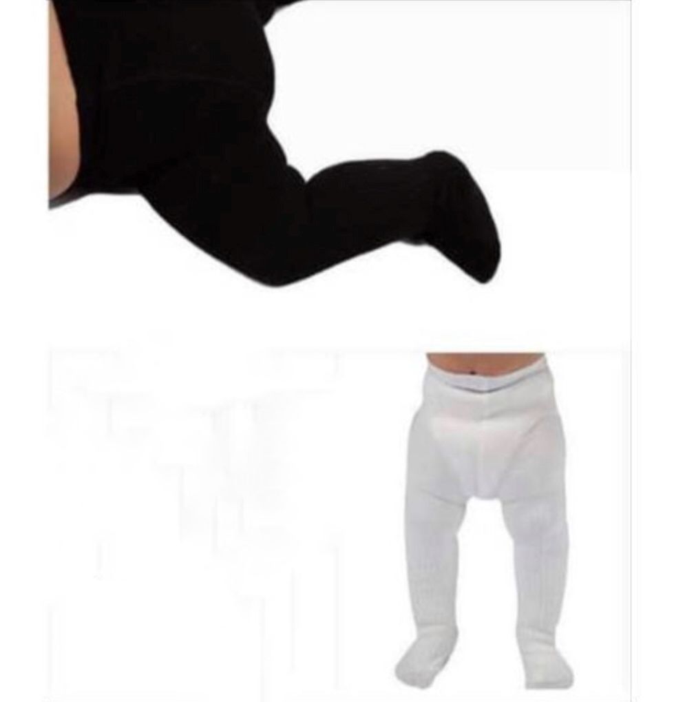 Girls Plain Tight Socks - White & Black(4pcs)