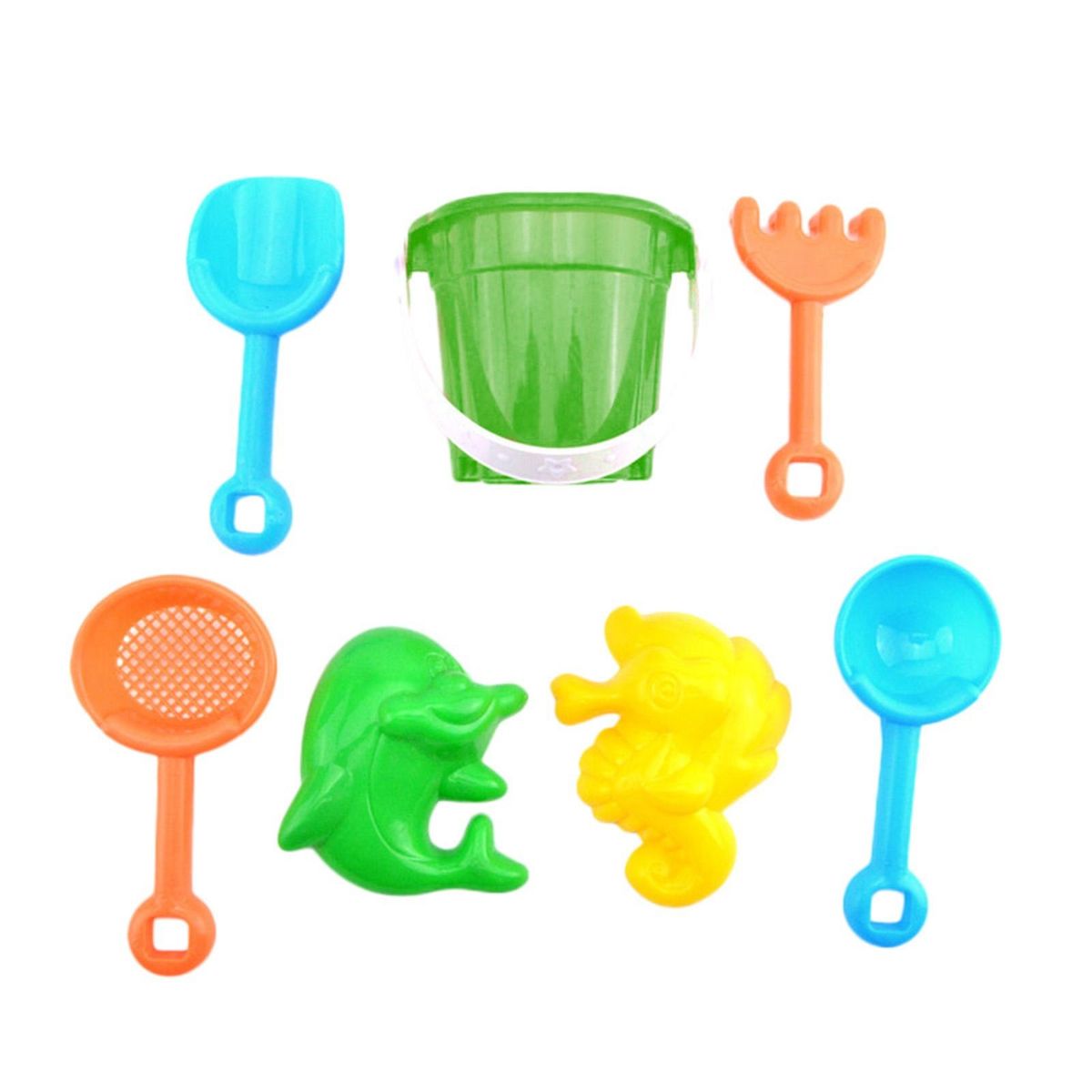 7PcsSet Sand Digging Tools Sand Digging Tools with Bucket Green