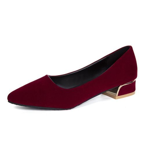 Ladies Classic Simple Pointed Toe FashionHigh Heels-Wine Red