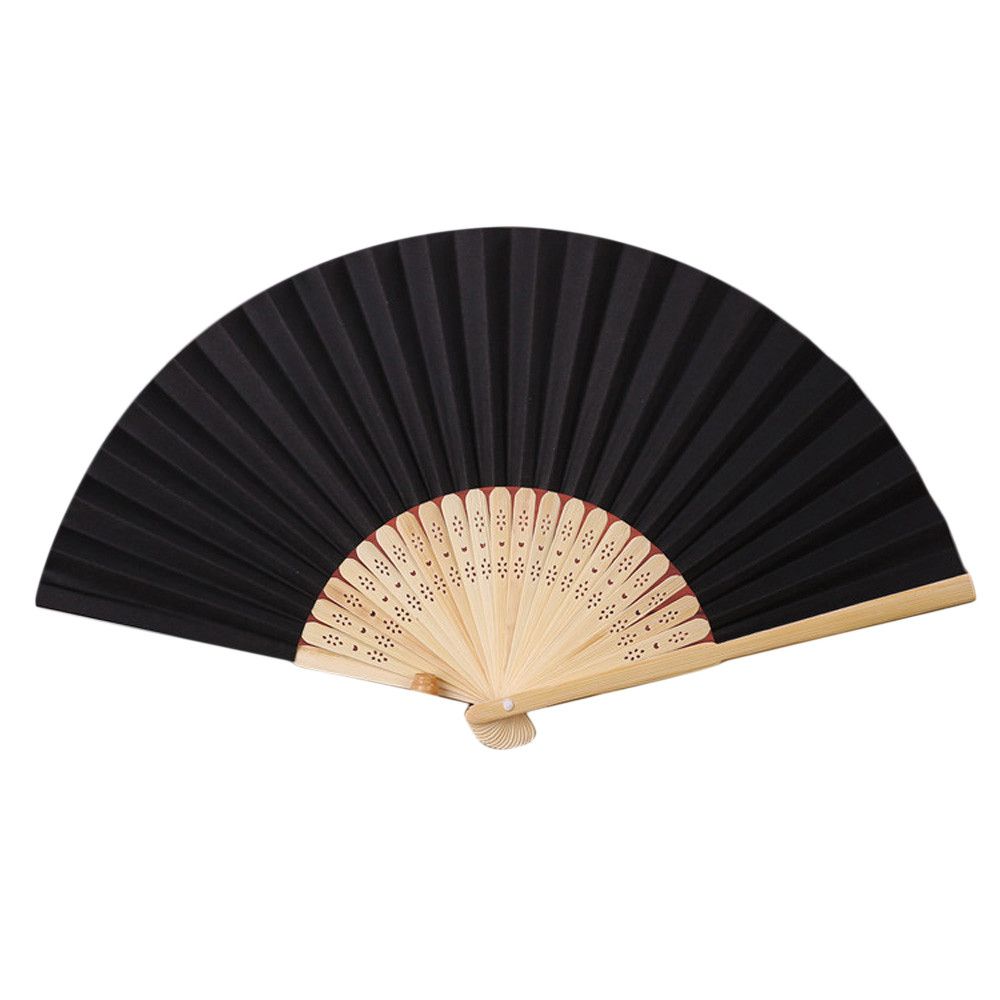 Summer Held Silk Folding Fan Fan#T2 New Hand Color 2019 Folding Dance Fan Paper Solid Wedding Pattern Party Folding