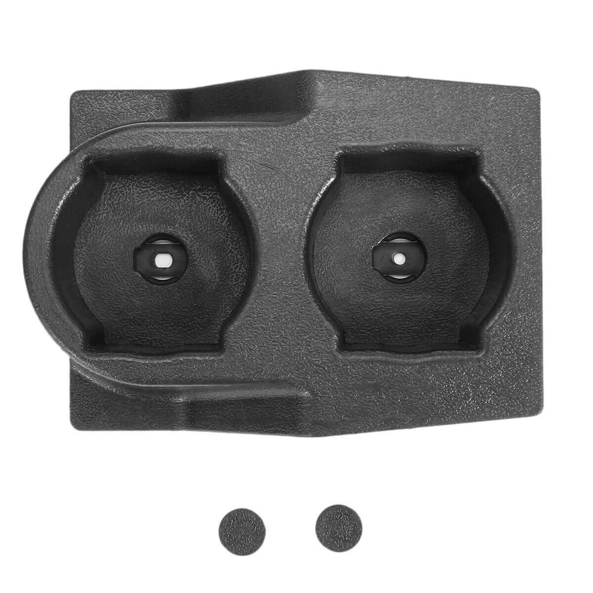Car Front Center Console Dual Water Cup Holder Insert Black