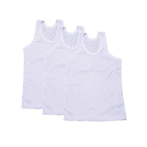 Children Singlets Underwear Girls White Singlets (3 In 1 Pack)
