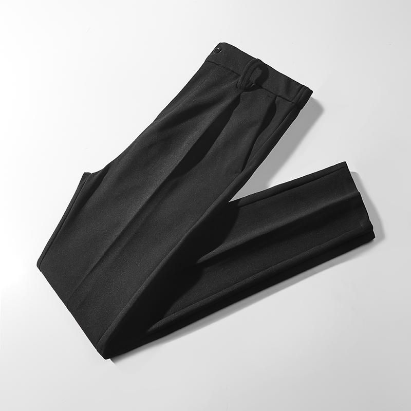 New Casual Pants Men Mixing Wool Thick Slim Trousers Elastic Waist Elastic Waist Mens Autumn Clothing Warm Winter Pants