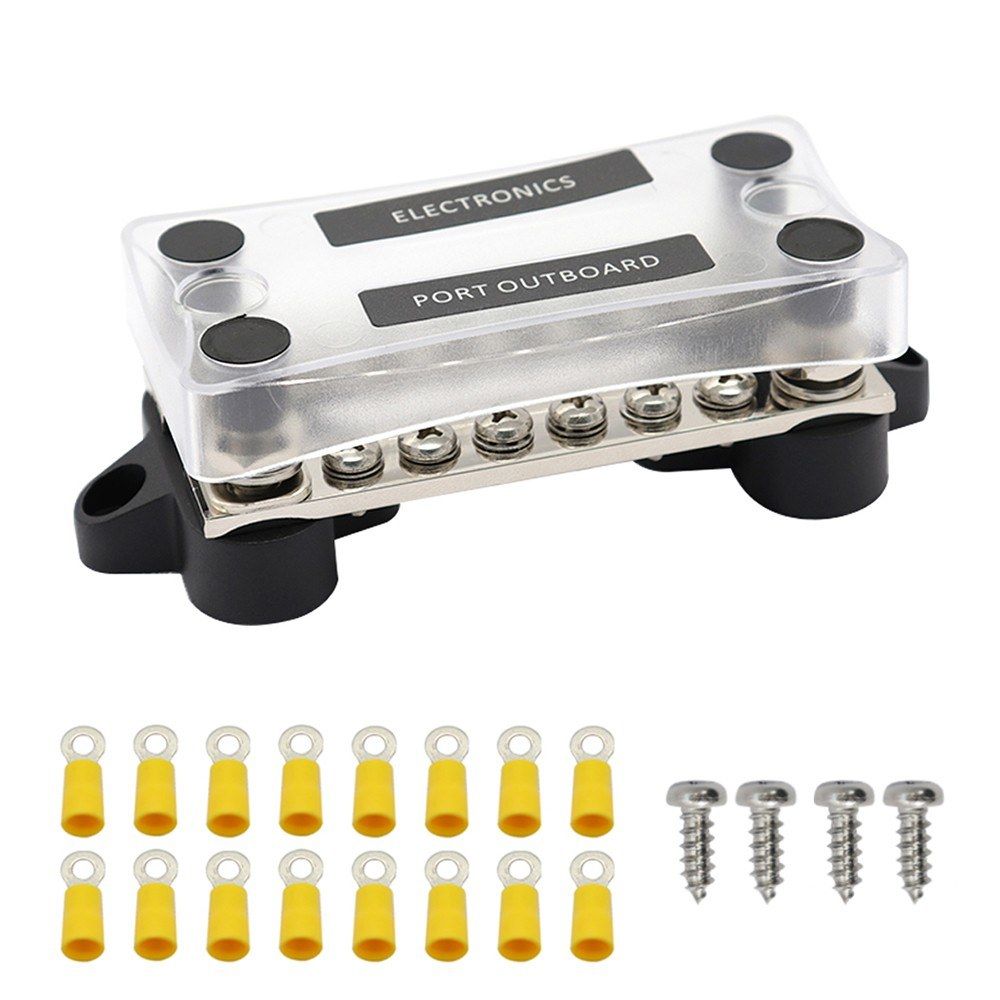 Dual Row Bus Bar Electrical Terminal Junction Box 12V 150A 4