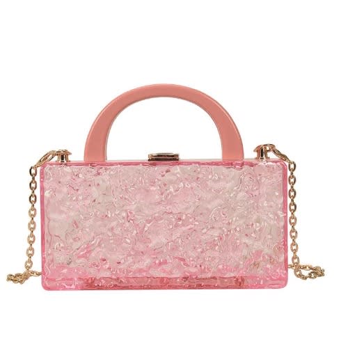 Acrylic Cracked Ice Design Purse - Pink