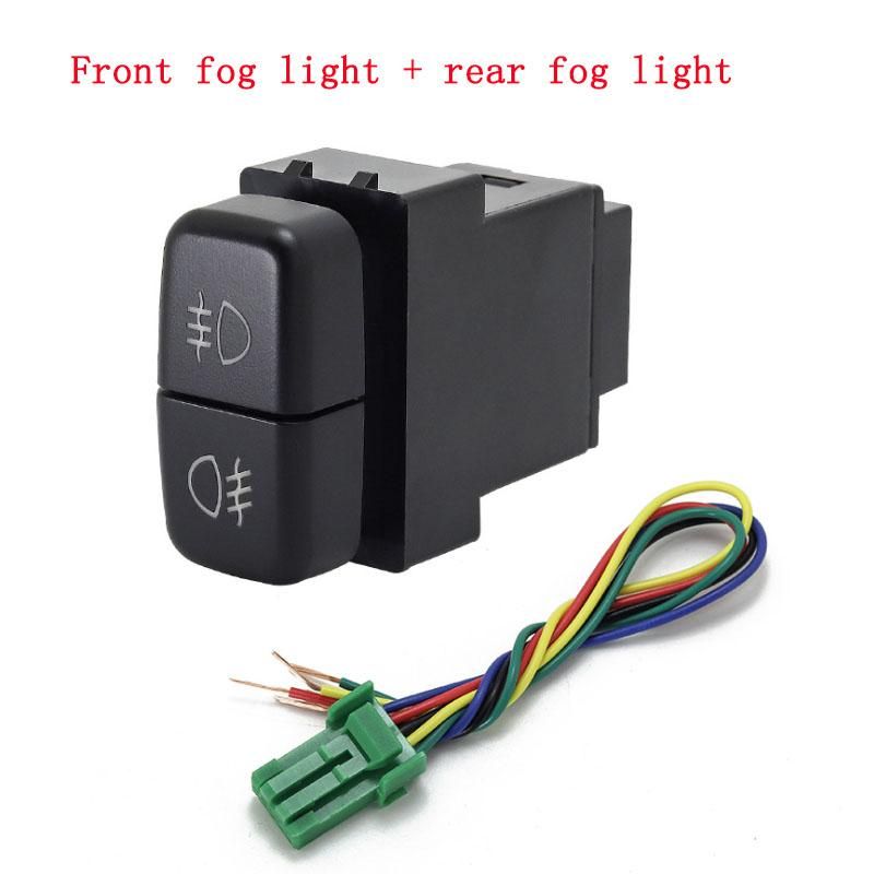 1pc Dual key switch dual switch fog lights radar power supply LED Headlight Switch Button for Mitsubishi Pajero V73