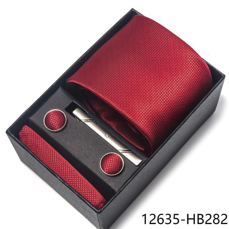 Men'S Tie Gift Box Solid Color Tie Set HB282