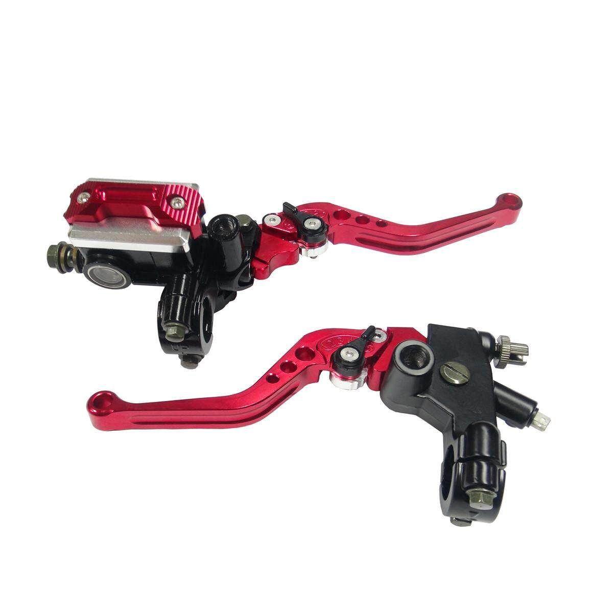 Universal Motorcycle 7/8 Brake Master Cylinder Clutch Lever Red Red (red)
