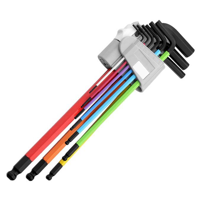 9x Allen Key Set Screwdriver  Wrench Hand Tools Multicoloured For E