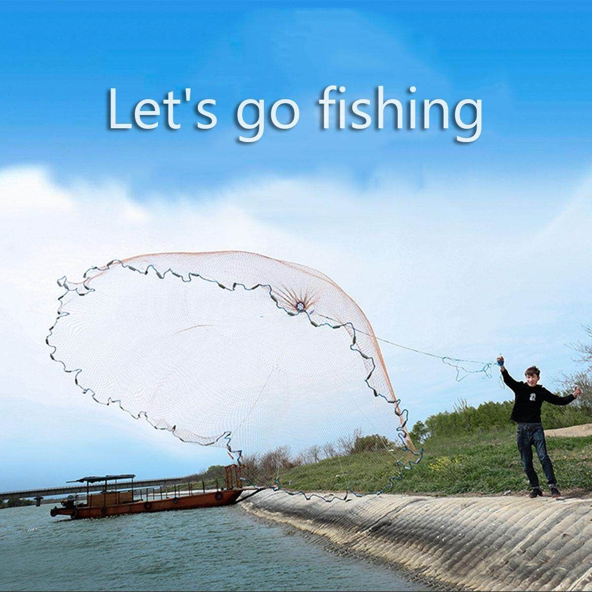 12ft Nylon Monofilament Mesh Cast Net Easy Throw For Hand Casting 7 Feet
