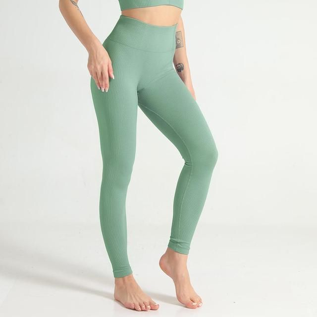 2pcs Sports Suit Fitness Clothes Yoga Green Only Pants_S