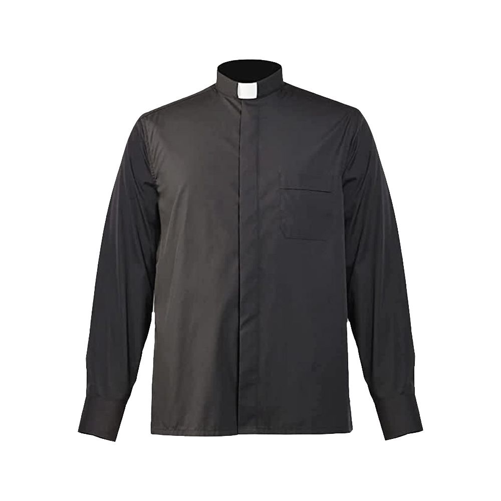 Priest Shirt Pastor Men Clergy Stand-up Tab Collar Catholic Church Minister