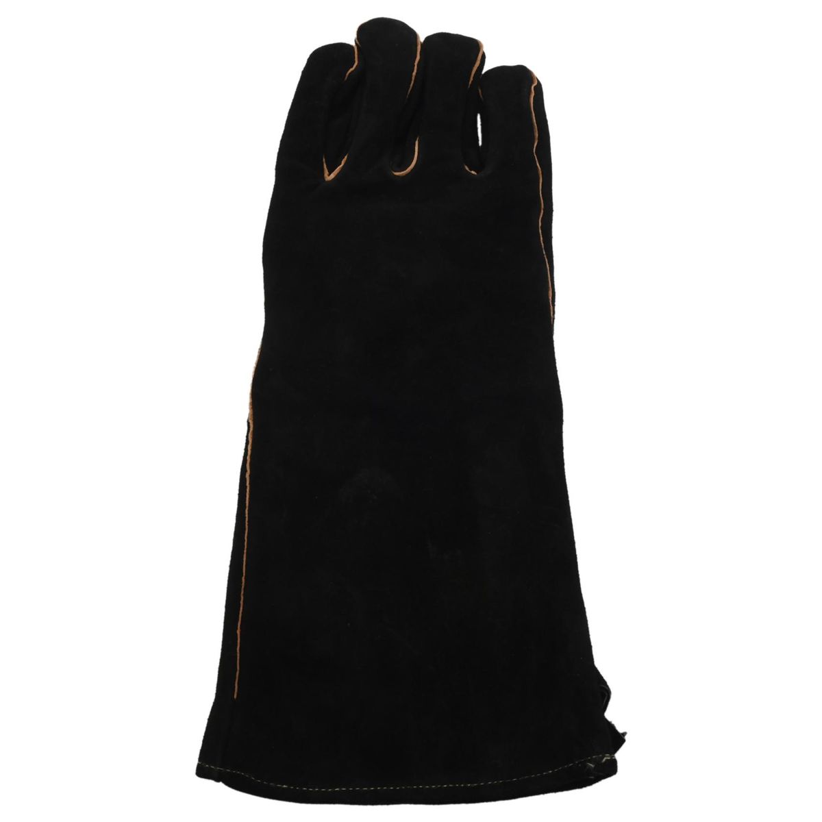 Extreme Heat&Fire Resistant Gloves Leather with Stitching,Mitts Perfect for Fireplace,Stove,Oven,Grill,Welding,Bbq,Mig,Pot Holder,Animal Handling,Black 16 Inches