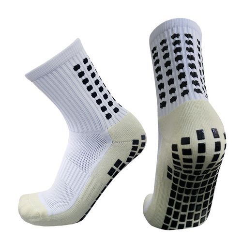 Anti_slip Soccer Socks Men Women Outdoor Sport Grip Football Socks(#white)