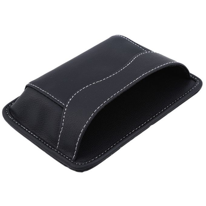 Car Seat Side Gap Phone Pen Key Adhesive Storage Bag-Black