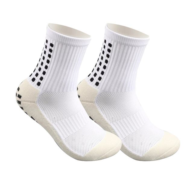 Anti_Slip Breathable Football Socks Men Summer Running Cotton Rubber  Soccer Women Cycling Sports Accessorie Football Grip Sock(#Beige)