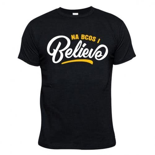 Na Bcos I Believe Print Tshirt -black
