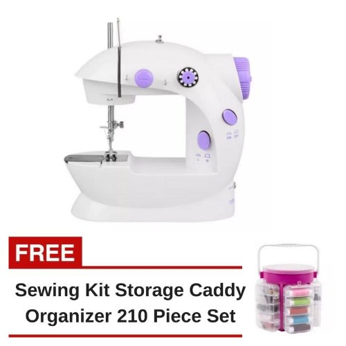 Adapter And Foot Pedal Sewing Machine + 210piece Deluxe Sewing Kit