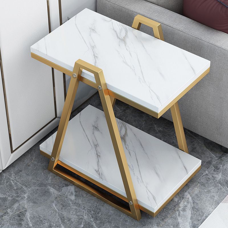Marble Design Wooden Side Table