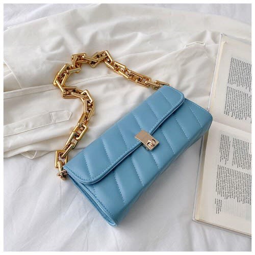 Ladies Leather Hand Bag- Blue