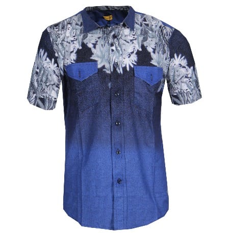Men Short Sleeves Casual Shirt - Blue