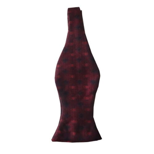 Patterned Self Knotted Bowtie- Wine & Black - MSBT-3902